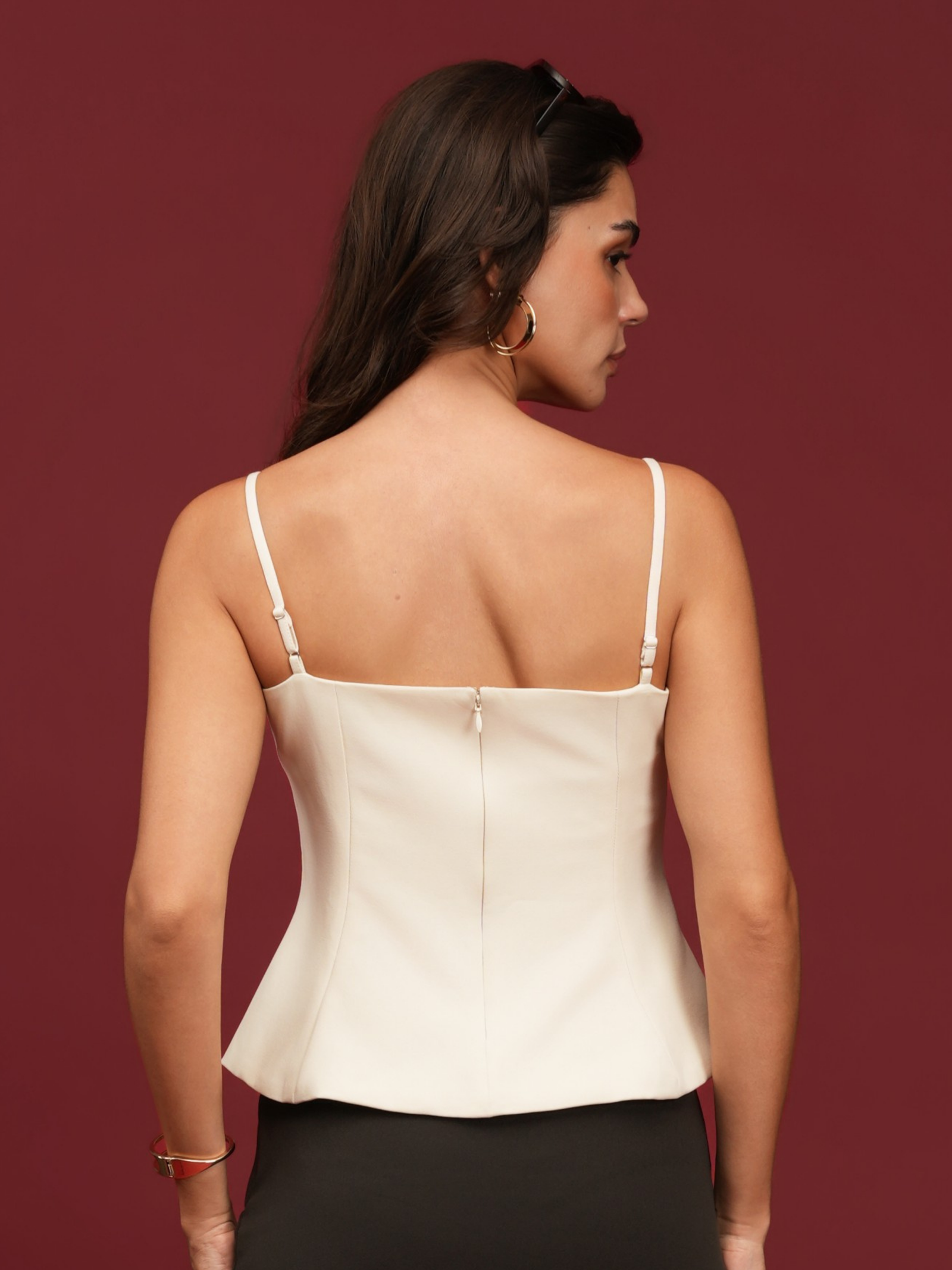 The Sassy Pep Top – Pearl White