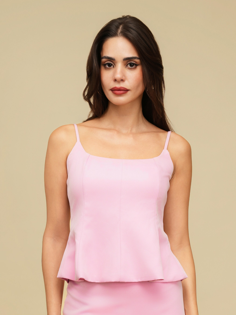 The Sassy Pep Top – Blush Pink