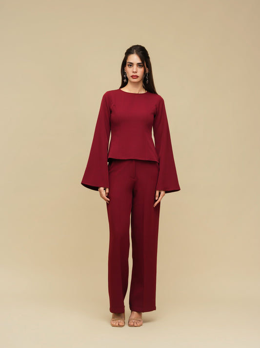 The Straight Fit Sleek Pants – Maroon