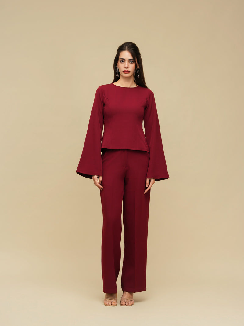 The Straight Fit Sleek Pants – Maroon